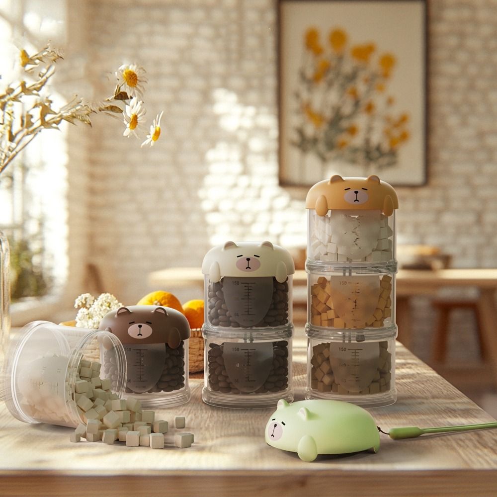 Food Packed Snacks - Praktische Plastic Multi-Layer Kattenvoerdoos Vochtbestendig Leuke