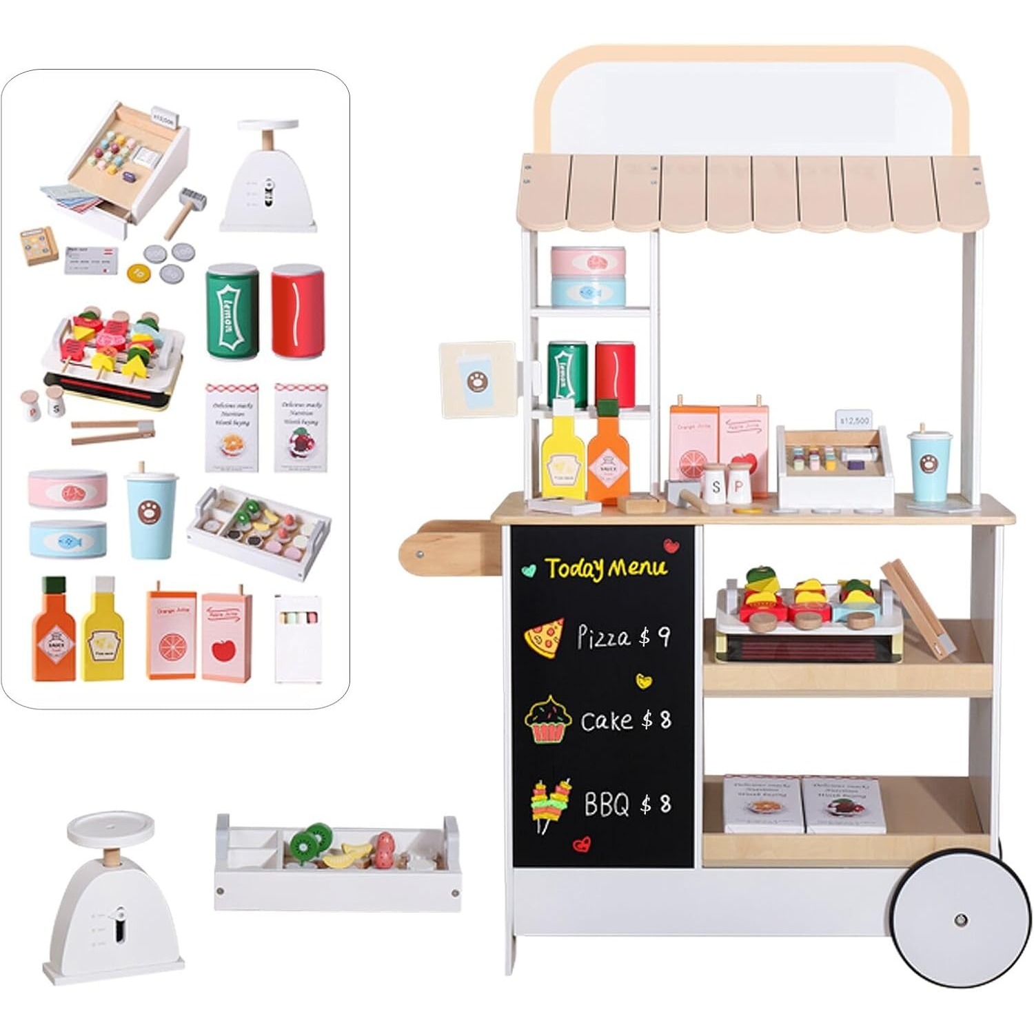 Food Grocery Snacks - Houten Snackwinkel Speelset Kinderen Rollenspel Winkel
