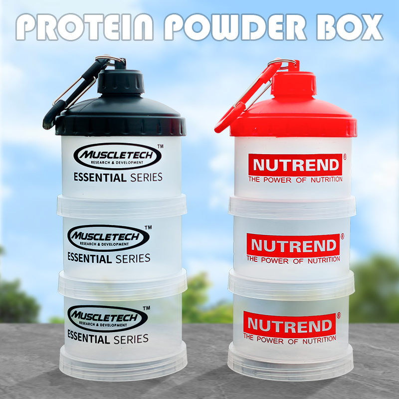 Food Snacks With Protein - 3-laags draagbare eiwitpoederdoos Trechterpoederdoos Fitnesssupplementfles Individuele