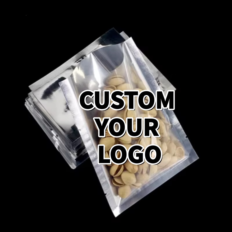 Food Packed Snacks - 100-pack zilver glanzende platte zakjes -