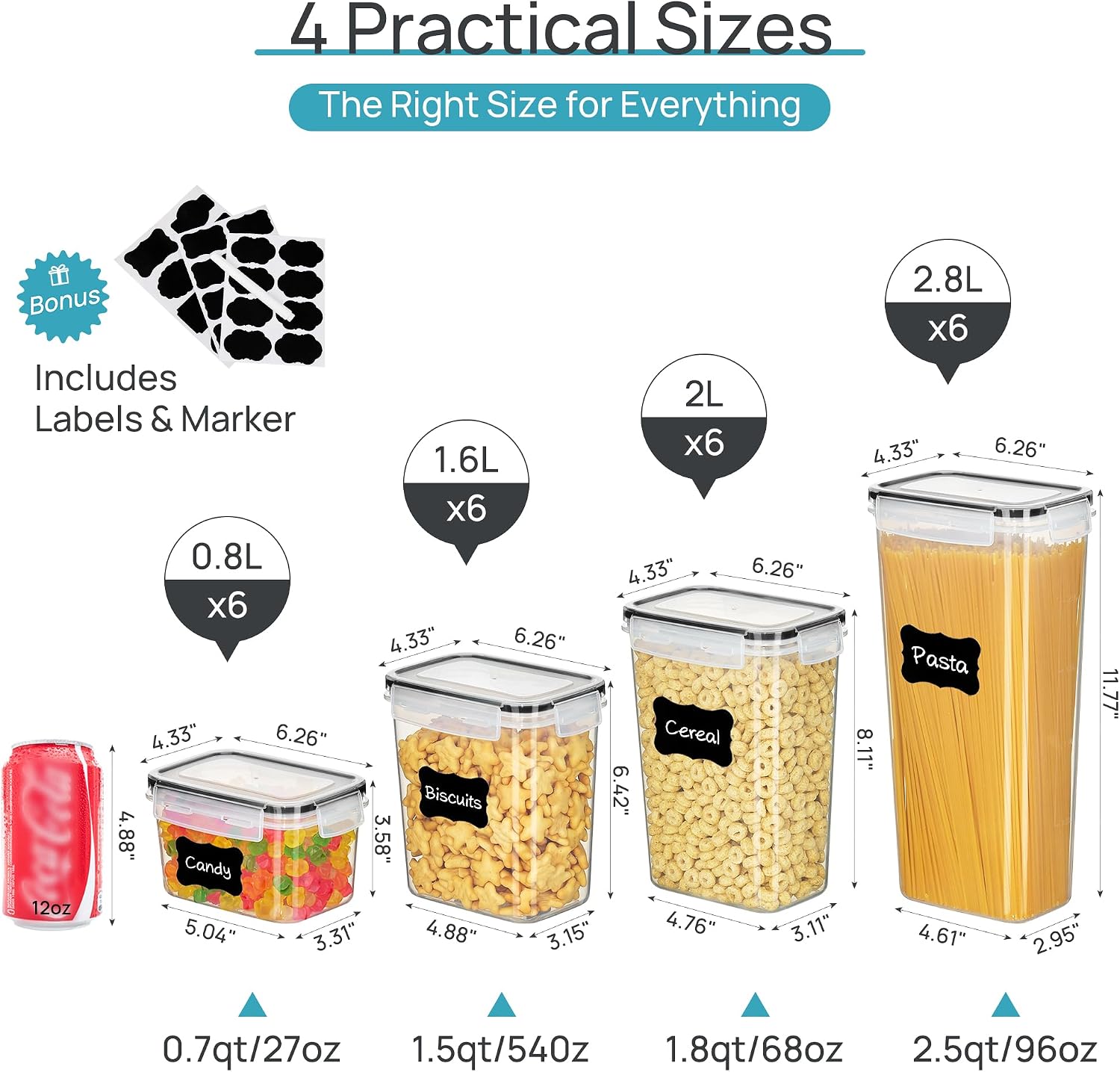 Vtopmart luchtdichte voedselop - Food Snacks Label recensie en prijs
