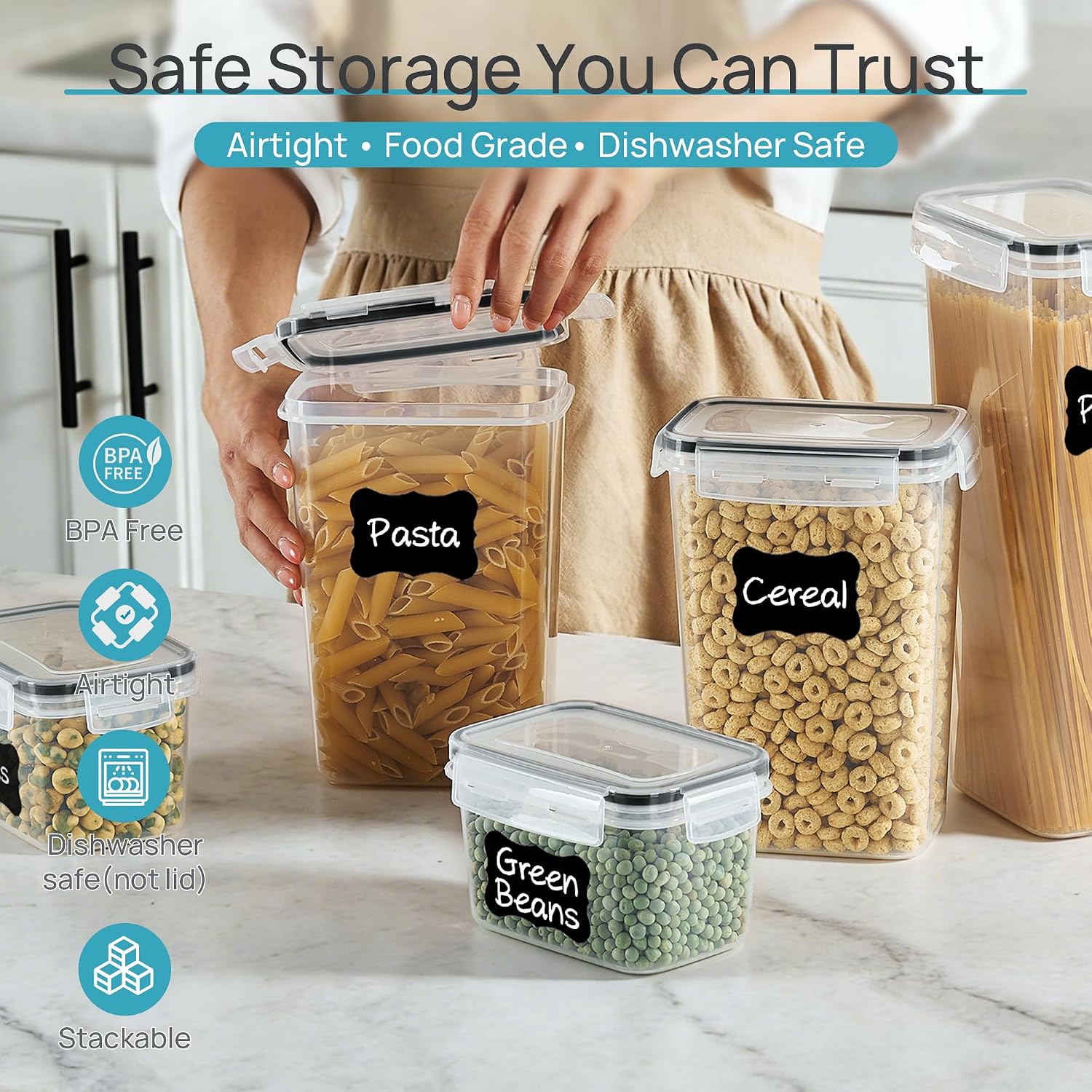 Vtopmart luchtdichte voedselop - Food Snacks Label recensie en prijs