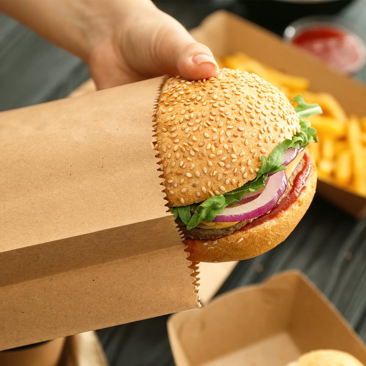50/100 Stuks Lunch Papieren Za - Food Grocery Snacks recensie en prijs