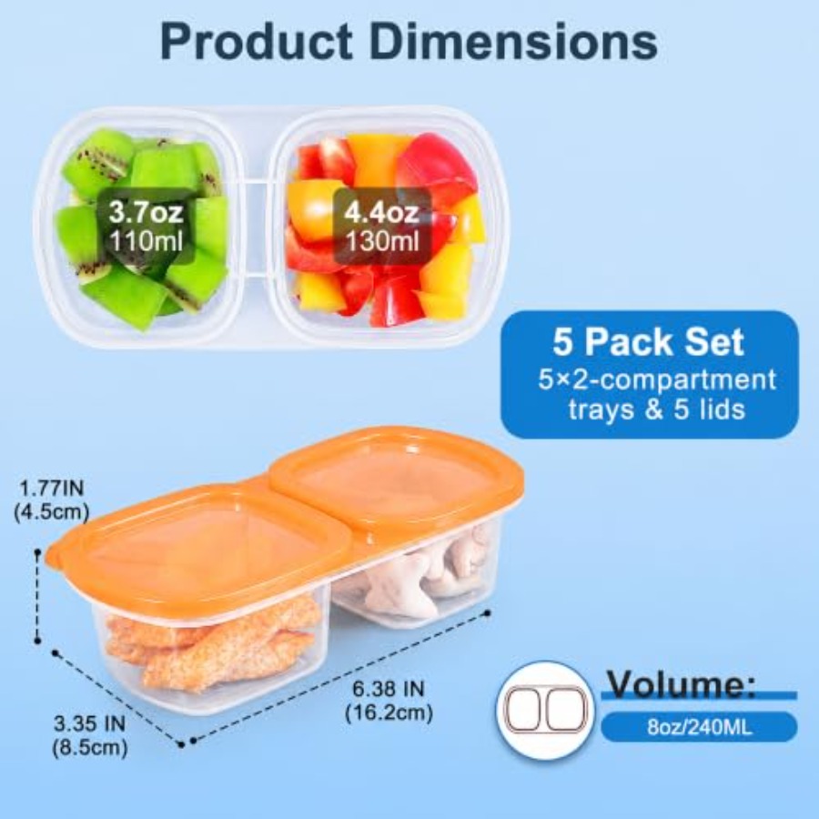 5-pack herbruikbare snackconta - Food Packed Snacks recensie en prijs